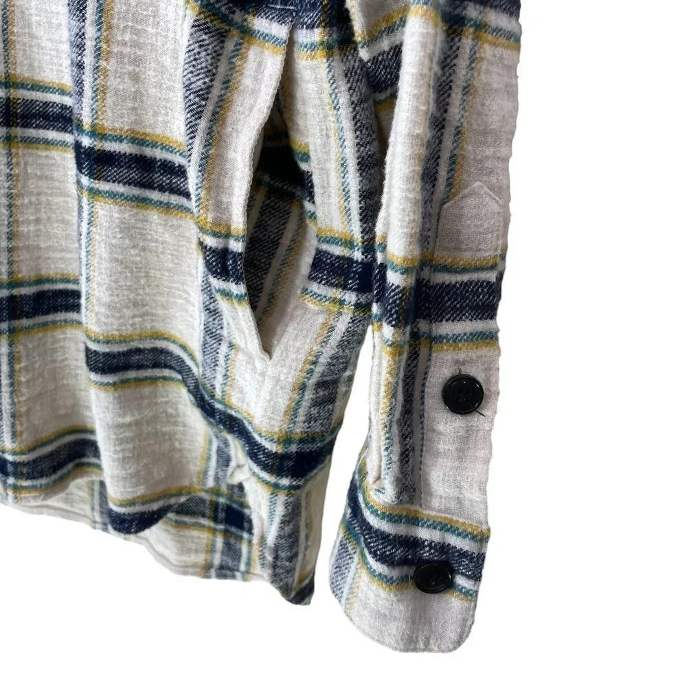 Madewell‎ Size S Oversized Ex-Boyfriend Flannel Shirt Caney Plaid Pockets MA866